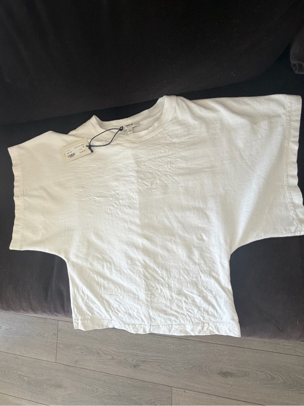 Agolde White Short Sleeve Boxy Tee
